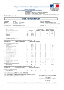 Analyses eau SIERF